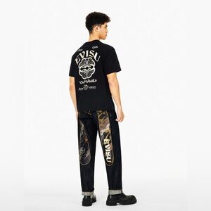 Evisu Black Gold Embroidered Brocade Daicock Selvedge Denim Jeans NWT w Bag